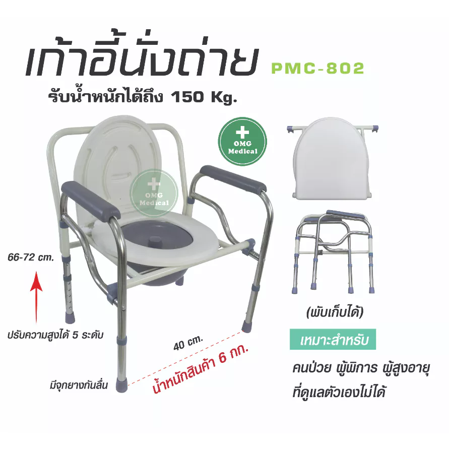 เก้าอี้นั่งถ่ายพับได้ omg medical7